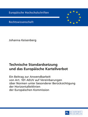 cover image of Technische Standardsetzung und das Europaeische Kartellverbot